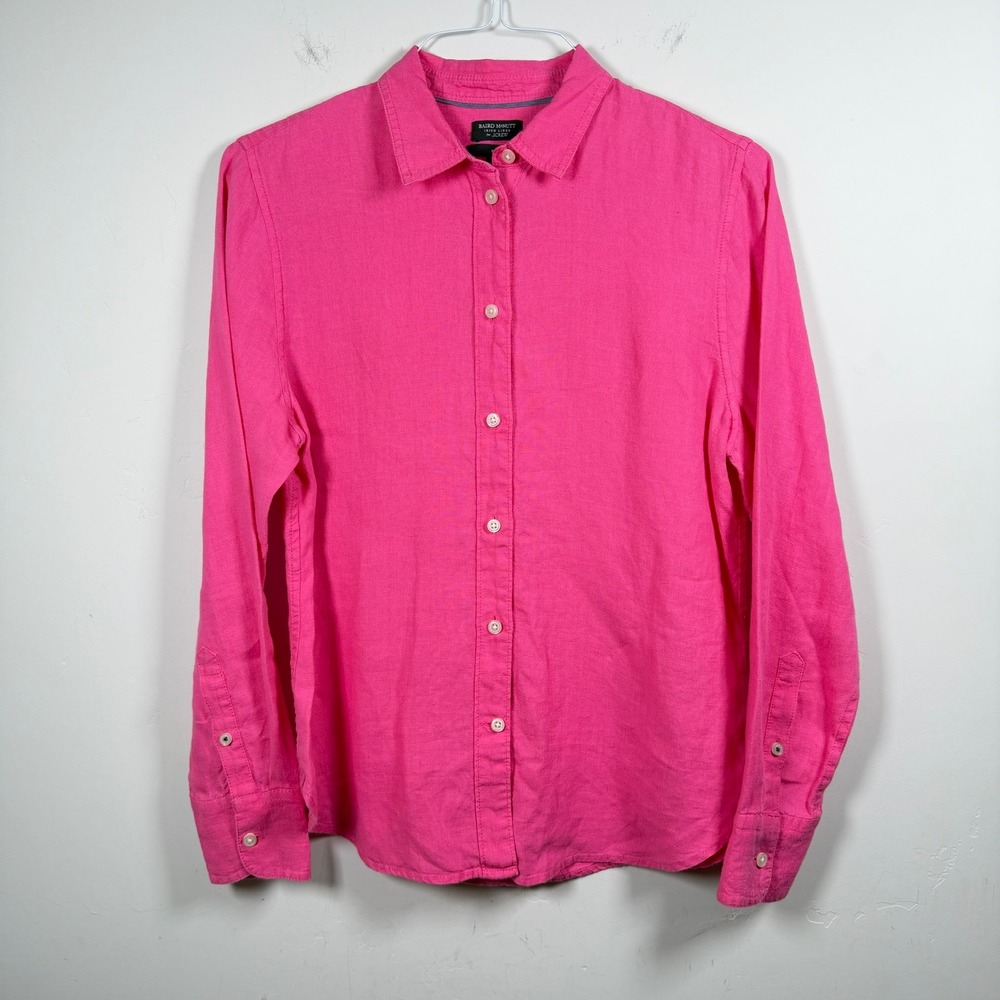 J.Crew Womens Slim-fit Baird McNutt Irish Linen Button Down Shirt Size 6 Pink